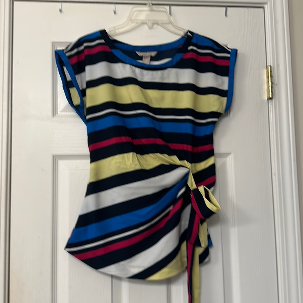 Banana Republic Striped Cap Sleeve Silky Top